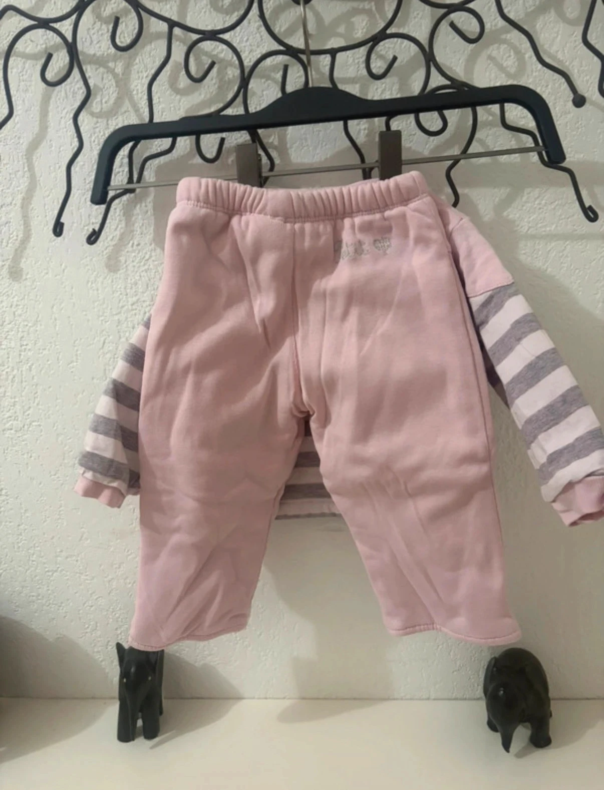 Ensemble Bebé Bulle de BB - Rosa/Gris Rayado - 6 Meses – photo 4